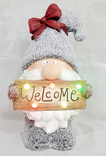 Gerimport Figura decoración Navidad Gnomo Cartel 5 Leds Multicolor 47 x 26 x 20 cm