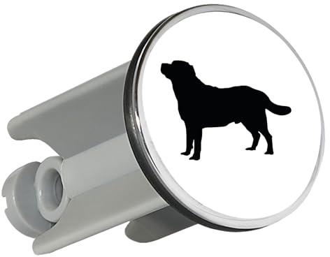 Huuraa Waschbeckenstöpsel Labrador Retriever Silhouette Geschenk | Universal Stopfen 4cm höhenverstellbar Abflussstopfen Geschenkidee Stöpsel mit Motiv für das Waschbecken