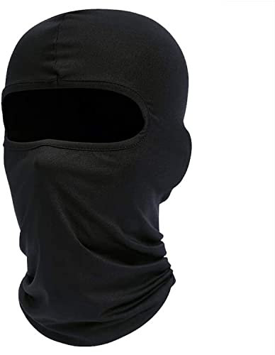 LacyMC Sturmhaube,Ultradünne Ski-Gesichtsmaske Ideal unter einem Fahrrad Warme Sturmhaube,UV Schutz Gesichtsmasken,Winddichte Atmungsaktiv,Unisex Männer Frauen Kinder(Schwarz)