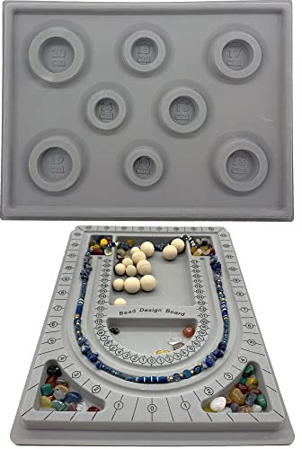 DHER bead board Perlenbrett Platte Perlen Beflockt Kreisarmband Designplatte Halskette Armband Perlen bequemes einfaches Diy-Werkzeug Messwerkzeug Größenskala Design Board (A 2 pcs)
