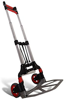 Profi Alu Klappbare Sackkarre - 60 kg Belastbarkeit, Höhenverstellbarer Griff, Zurrgurt Inklusive, Einfach Faltbar, Ideal zum Bewegen