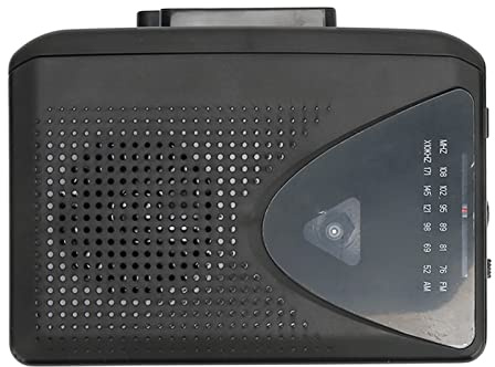 Lecteur de Cassette, Radio AM FM Stéréo Portable avec Haut-Parleur Clair avec Prise Casque 3,5 Mm, 2 Piles AA