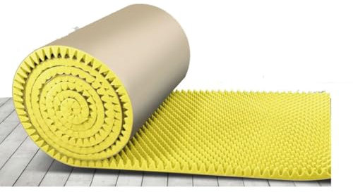 zklaseot Akustikschaumstoff, Schallschutz Schaumstoffplatten, Akustische Wandpaneele Selbstklebend Hohe Dichte Lärm Reduzieren for Wand, Tür Und Decke (Farbe : Gelb, Größe : 1X1M)