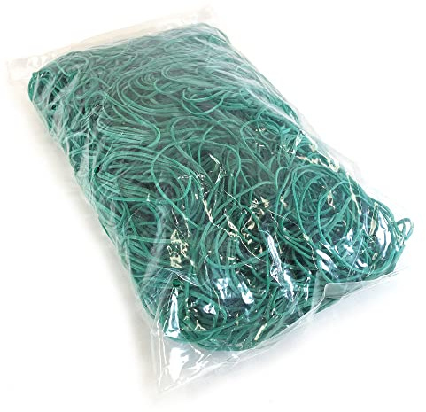 PAMPOLS Gomas Elásticas Resistentes para Papelería Oficina y Uso Agro Alimentario| Bandas para Atar Lechugas| Atado Agrícola de Cultivos en el Huerto | Color Verde | 10cm x 0,2cm | Bolsa de 1Kg