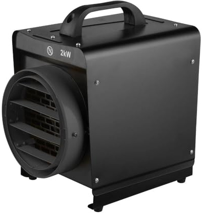 Large 2kw Electric Greenhouse Heater with Thermostat Control - Fan & Heater Setting - Garden Anti Frost Plant Warmer - Workshop Garage Shed Conservatory Space Heater
