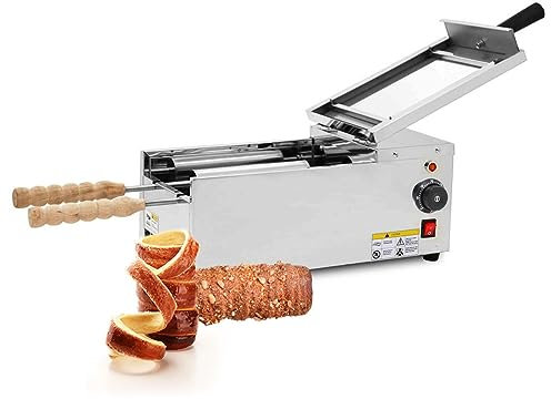 Macchina Commerciale, Macchina per Torta per Camino Commerciale, Tostapane Elettrico da 1600 W con Rullo da 2 Pezzi, Macchina per Grigliare Il Pane per Camino per Ristorante, Cucin