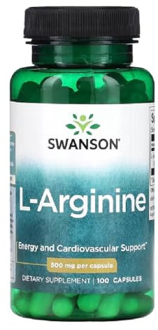 Swanson - L-ARGININE 500 mg | L-ARGININE 500 mg | | Apoya la salud cardiovascular y el sistema inmunológico - 100 Cápsulas