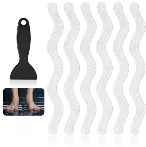 24PCS Adhésif Antidérapant Bain&Doucheautocollants de Douche Antidérapants,Autocollants de Douche Bandes de Sécurité de Bain,Adhésif Antidérapant Bain&Douche,pour Escaliers,Douche,Surfaces Glissantes