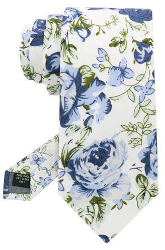 LJBFNN Floral Ties for Men 2.56 Colorful Skinny tie Cotton Neckties for Wedding Graduation (legant Gatherings Among Flower Shadows)