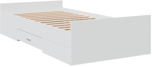 vidaXL Bettgestell mit Schubladen Weiß 100x200 cm Holzwerkstoff