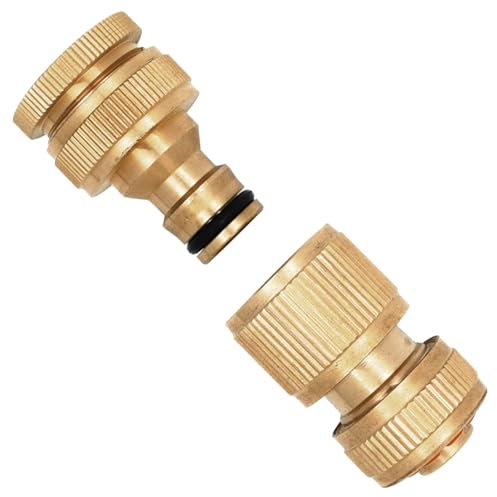 SolaDirect Premium Brass Hose Tap Connector (3/4 & 1 BSP) & Quick-Release Hozelock Compatible Brass Hose Connector - Durable, Corrosion-Resistant, Easy Install, Secure Fit, High-Pressure Resistant
