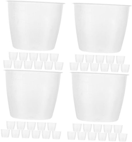 PRETYZOOM 48piezas Tazas Medidoras De Plástico Transparentes para Arroz y Reutilizable para Cocción y Almacenamiento Cocina