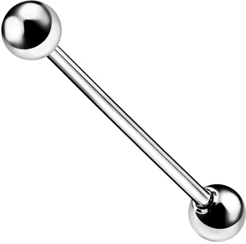 AZARIO LONDON G23 Grade Titan 14 Gauge gerade Barbell mit Kugel Industrial Piercing