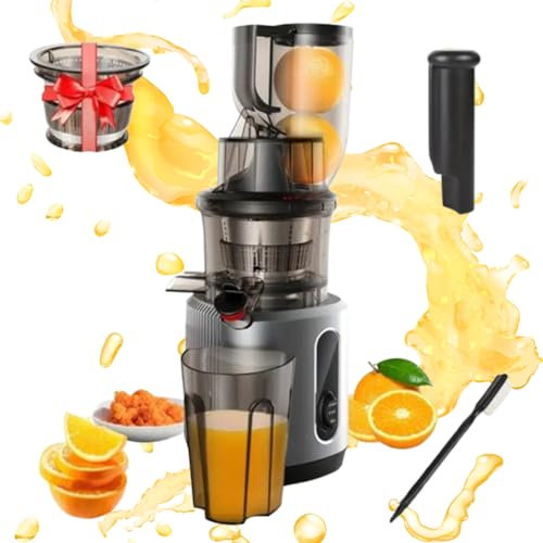 Juicer Machines,Masticating Juicer Machines, Cold Press Juicer with 75mm Feed Chute, Easy To Clean, Reverse Function, Quiet Motor Function, Carrot Juicer Machine & Orange Juicer
