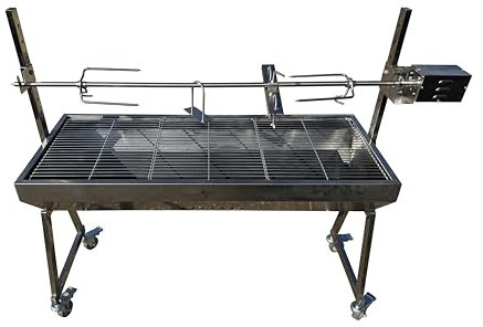 SunshineBBQs Charcoal Rotisserie Grill with Wheels, Large Hog Roast Machine, Motorised Spit (Without Counter Balance)