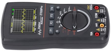 Multímetro de Osciloscopio Profesional, Multímetro de Osciloscopio Automotriz Digital 2 en 1 6000 Recuentos de 10MHz de Ancho de Banda LED, Osciloscopios