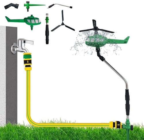 NAUXIU Helicopter Sprinkler,Lawn Helicopter Water Sprinkler,Helicopter Lawn Water Sprinkler,Lawn Sprinkler Heavy Duty,Helicopter Garden Sprinkler,360 Degree Rotating Water Sprinkler for Lawn