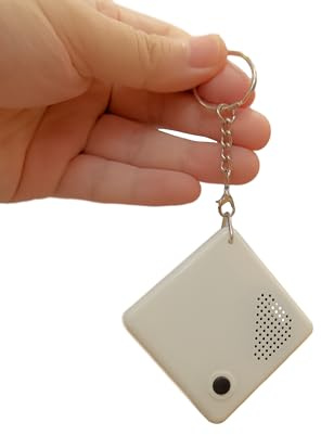 Bejamy Portable Talking Alarm Clock Keychain, Mini Size with Sleep Mode, for Low Vision and Elderly (Battery-Included)