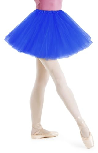 AYBUY Gonna Tutu Donne, Gonna Tutu in Tulle Donna, tutù di Danza Classica per Adulti, Adatto per Halloween, Balli in Costume, Feste Festive, Blu Royal - Senza Paillettes
