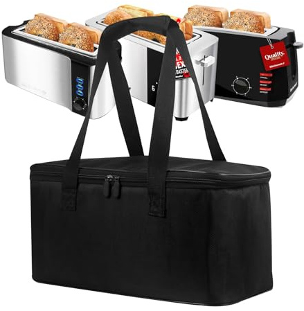 Bread Maker Storage Bag Toaster Travel Case Waterproof Bread Machine Carrying Bag for Elite Gourmet ECT-3100/ECT4829B Long Slot 4 Slice Toaster/Mueller Ultra Toasters