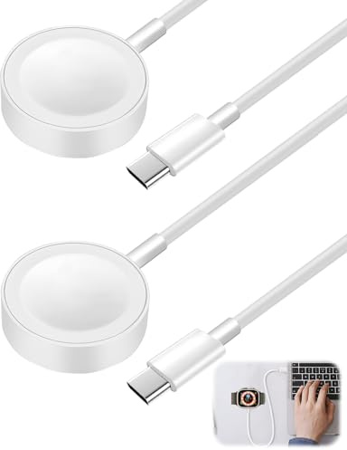 2PCS Cargador Magnético, 1M Estación de Carga Inalámbrica, Cargador Portátil para Reloj Inteligente con Series 11/10/9/8/7/6/5/4/3/2/SE/Ultra, Cargador Inalámbrico Rápido, Base de Carga Magnética