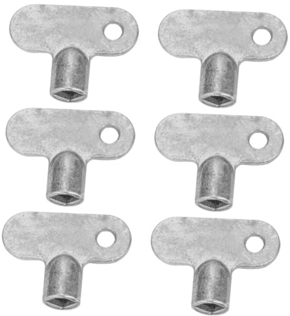 HOMSFOU 6pcs Radiator Bleed Keys and Faucet Valve Wrenches, 3x2.4cm Square Vent Air Valve Plumbing Tools for Radiator Heating Systems