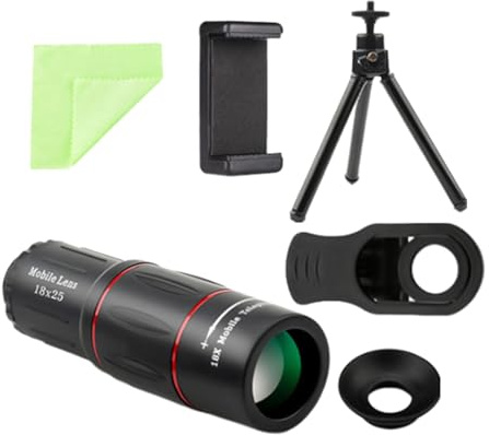 Högupplöst monokulärt teleskop – 18 x 25 kompakt zoomobjektiv, lätt bärbar