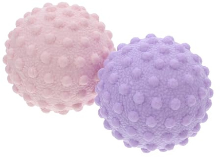 KITANDOVE 2 Pièces Balles de Massage Silicone pour Fascias Boules de Yoga Petites et Portables Soulagement Musculaire Dos et Set Rose