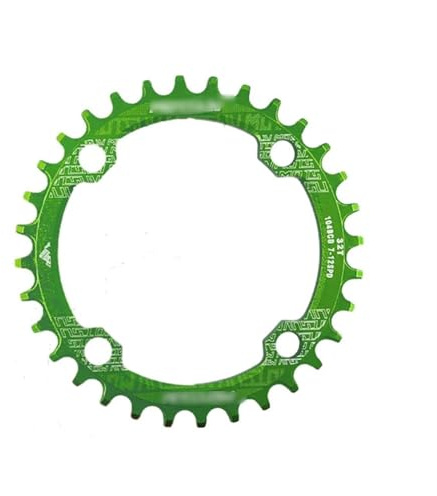 GZXXB Fahrradkettenblatt 26T 104BCD 32T Kettenblatt, schmales breites MTB Mountainbike Fahrrad 34T 36T 38T Kurbelgarnitur Zahnplattenteile(Oval,36T_Green_104MM)