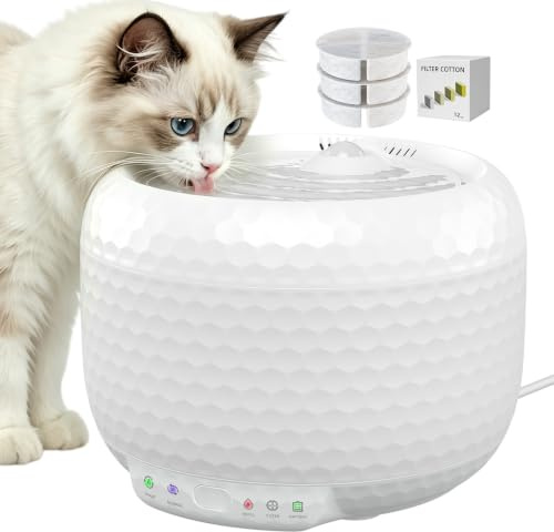 Red Dot Award Cat Water Fountain for Drinking- Petsuper 1.8L/60oz Cat Fountain with Ultra-Quiet Water Pump, Water-Electric Separation & Low Water Auto Shut Off for Cats Small Dogs