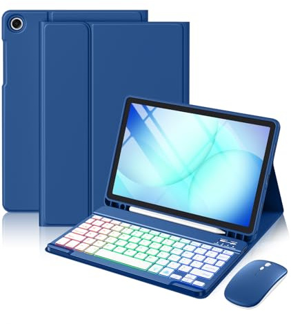 Harvopu for Galaxy Tab A11 Plus/A9 Plus Case with Keyboard-Wireless Mouse