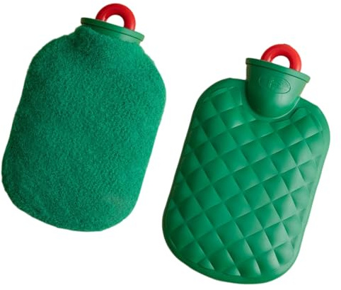Bolsa de agua caliente caliente con cubierta de felpa para retención de calor, calentador de cama, dispositivo de calentamiento de manos, botella caliente para días fríos, bolsa caliente antifugas