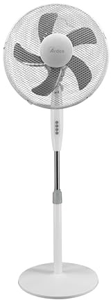 ARDES STEELO 40PBW AR5ST40PBW Ventilatore a piantana Ø40 cm 45 W con 3 velocità, altezza regolabile 100–120 cm e oscillazione automatica