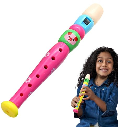 Flauto Melodico In Legno Colorato - Strumento Musicale Per La Educazione | Strumento A Fiato Leggero A Fori, Mini Flauto Per Principianti Adatto Ai Bambini, Giocattolo Con Suono Ritmico Color