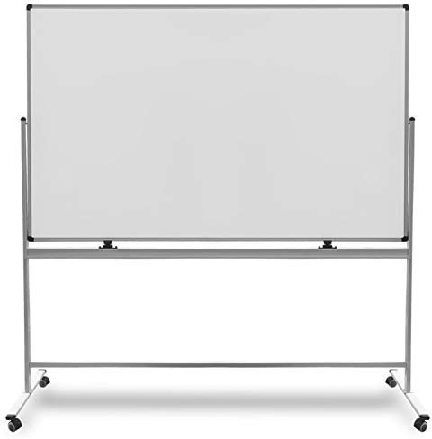 Master of Boards Mobiles Whiteboard | Magnet Tafel mit Fahrgestell und schutzlackierter Oberfläche | fahrbare Stativdrehtafel in 5 Größen (120 x 220 cm)