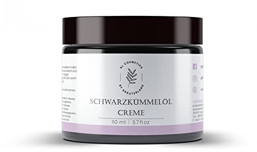 Kräuterland Schwarzkümmelöl Salbe 110ml native Schwarzkümmelöl-Hautcreme | für punktuelle, intensive Anwendung an gereizten Stellen, Salbenkonsistenz bleibt lokal & tropft nicht, leichte Anwendung