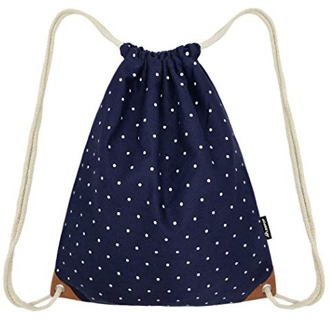 LEAPOP Königsblau Tupfen Turnbeutel, Sporttaschen Gymsack, Normallack Tupfen Drucken Beutel Turnbeutel Tasche Tüte Rucksack Hipster für Reisen/Sport (Königsblau)