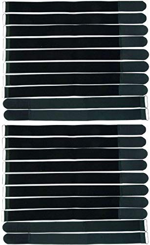 20x 80 cm x 50 mm wiederverschließbare Klett-Kabelbinder SCHWARZ mit Metall-Öse - Kabel-Klettband 800 mm wiederverwendbar