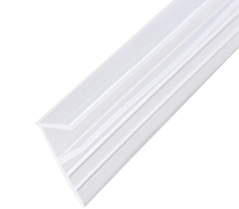 sourcing map Frameless Glass Shower Door Sweep - Door Bottom Side Seal Strip F-Type with 7/16-Inch(11mm) Drip Rail - 1/4-Inch(6mm) Glass x 118-Inch(3000mm) Length