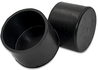 Flyshop 1-3/4 Inches 45 mm Black Round Chair Leg Floor Protectors Durable Anti-Skid Rubber Leg Tips Furniture Caps Table Covers 16Pcs