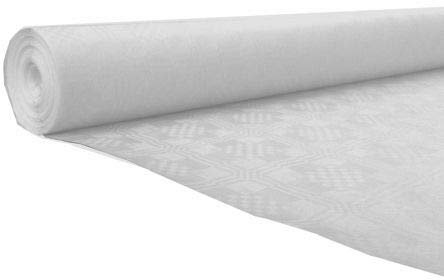 tradingbay24 Papiertischtuch mit Damastprägung 50 m x 1 m Weiss tbU95528 Tischdecke