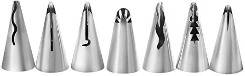 Set di 7 Ugelli per Torta in Acciaio Inossidabile, Punte per Piping e Decorazione Torte, Cupcakes, Muffin, Ideali per Casa e Pasticceria