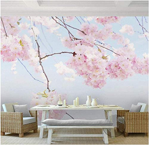 Papiers Peints Fleur De Cerisier Rose Décoration Murale Poster Tableaux Muraux Photo Autocollant Pour Chambre Couloir Affiche 150X100Cm