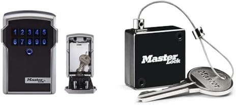 Master Lock Boite à Clés Sécurisée connectée + Câble Rétractable [Bluetooth] [Fixation Murale] - 5441EURD - Select Access Smart Partagez Un accès à Vos Clés à Distance