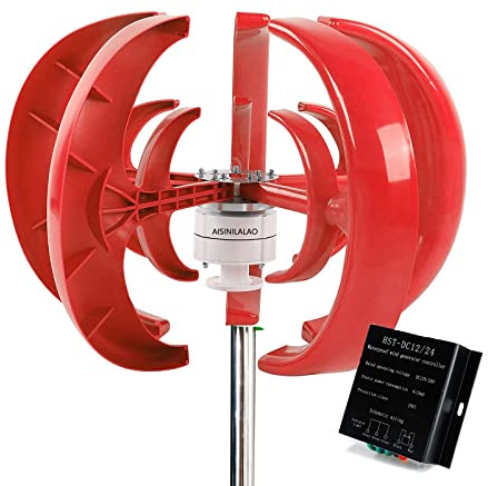 Kit generatore di turbina eolica Verticale da 4000w Senza Giardino della casa, Piccola Turbina eolica Verticale a Tre Fasi Maglev per casa o Campeggio (con Controller MPPT),48v