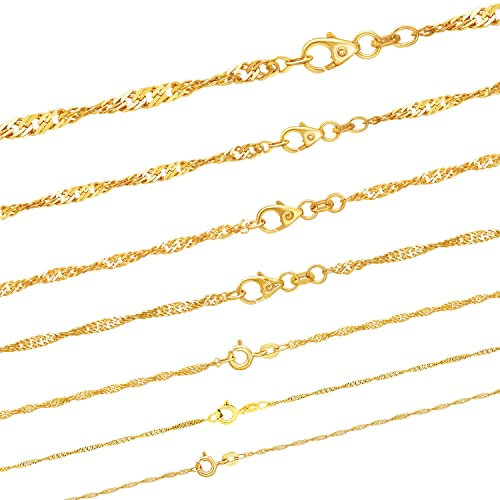 hoplo holzenplotz Singapurkette Halskette 333-8 Karat Gold Auswahl, Breite:1.2 mm, Länge:50 cm, Legierung:333-8 Karat Gold