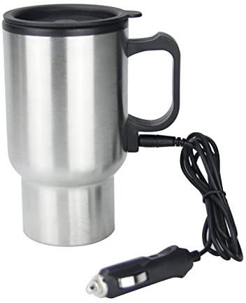Auto Wasserkocher Boiler, KIMISS 12 V Auto Heizung Reisebecher Wasserkocher Große Kapazität Auslaufsicherer Stahl Zigarettenanzünder Heizbecher für Fahrzeuge