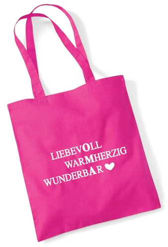 Huuraa Jutetasche Liebevoll Warmherzig Wunderbar Oma Geschenk 10 Liter Fuchsia Baumwolle Liebevoll Warmherzig Wunderbar Aufmerksamkeit