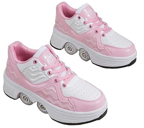 Roller Skate Shoes Rollschuhe Schuhe Mit Rollen Skateboardschuhe,Inline-Skate, verstellbar Damen Schuhe mit Rollen für mädchen,34