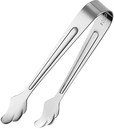 Premium Stainless Steel Locking Kitchen Tongs, Small Sugar Thong Stainless Steel Multifunctional, 304 stainless steel U-shaped stainless steel candy tongs (A)